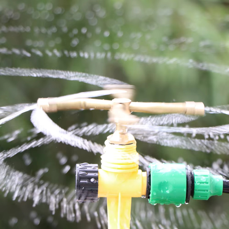 Rotierender Teleskopsprinkler aus Messing in Gold für Garten und Rasen mit 360 Grad Drehung - Bild 2