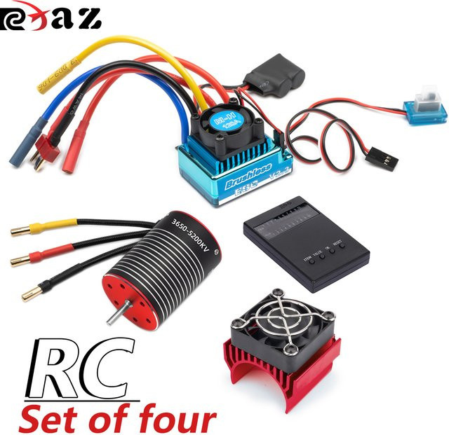 RCXAZ RC Motor 3650 5200KV Bürstenloser Motor & 120A Geschwindigkeitsregler Combo Kit, 1:10, Metall - Bild 1