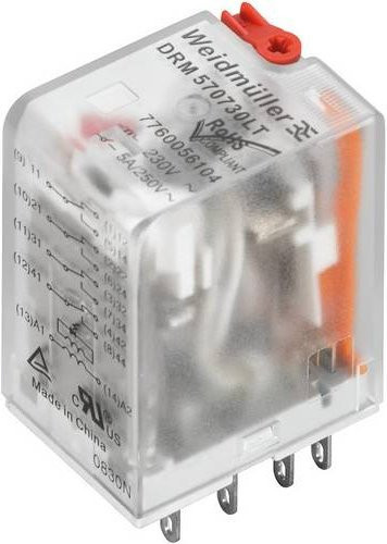 Weidmüller DRM270730LT AU Steckrelais 230 V/AC 10A 2 Wechsler transparent - Bild 1