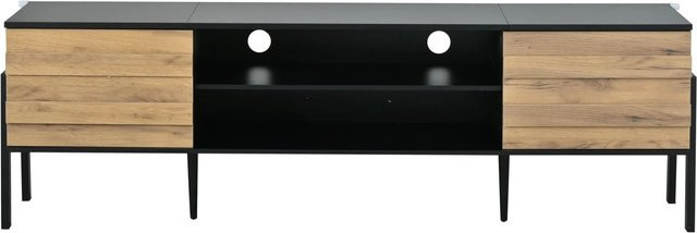 okwish TV Schrank Lowboard für 70 Zoll im modernen Design, Farbe: Schwarz, B/T/H: 175 x 39,5 x 53 cm - Bild 1