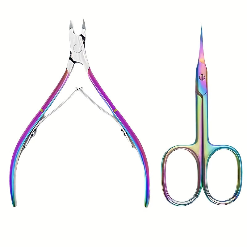 Ouriner Nagelpflegeset, Regenbogen, 2-teilig, Titan-Edelstahl, Unisex - Bild 1