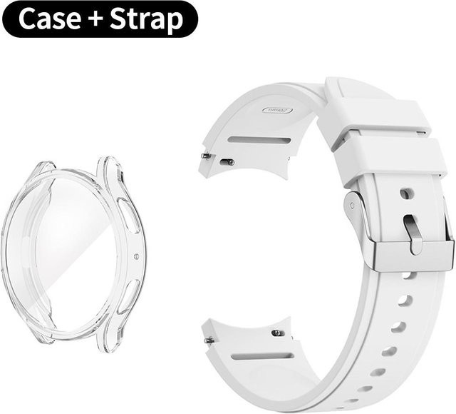 Samsung Schutzhülle + Armband für Galaxy Watch 6 40 mm, Kunststoff, Weiß - Bild 1