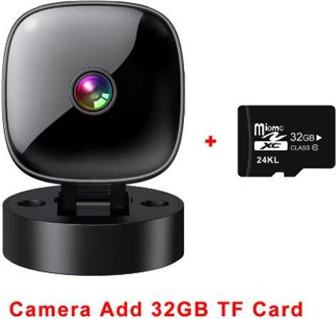 Meiteai-All Mini WiFi Smart Überwachungskamera in Schwarz mit HD 1080P, 360 Grad Drehbarkeit und 32G Speicherkarte - Bild 1