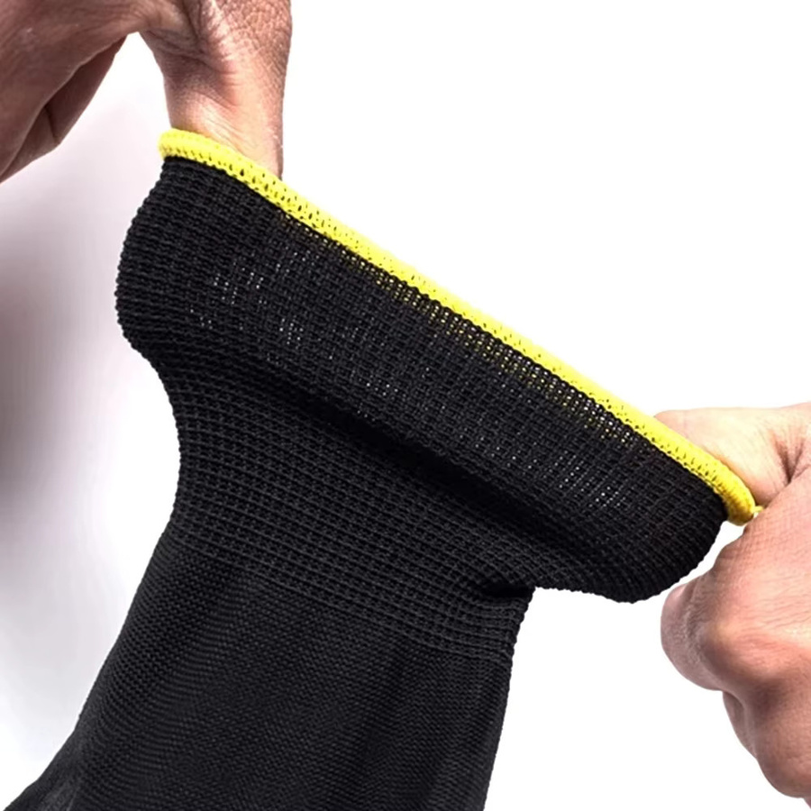 Nylon-PU-Arbeitshandschuhe mit Handflächenbeschichtung in Schwarz - Bild 5