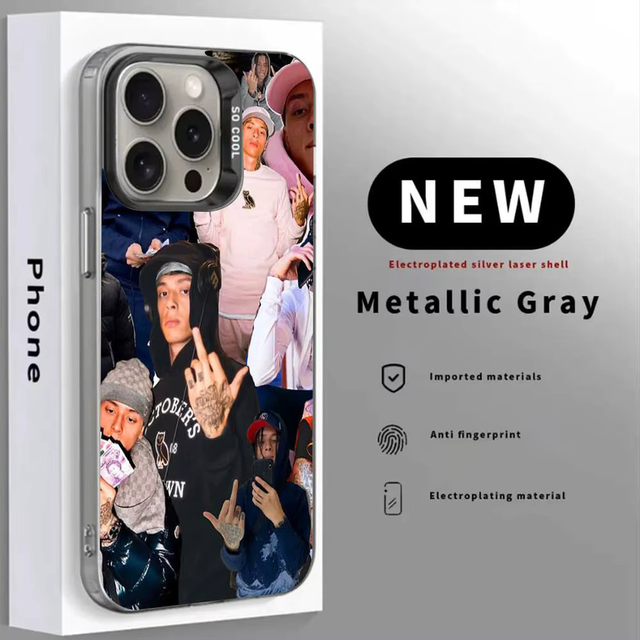 Stoßfeste Handyhülle Central Cee Design für Apple iPhone 11 bis 17 Pro Max Plus in Schwarz Weiß - Bild 3