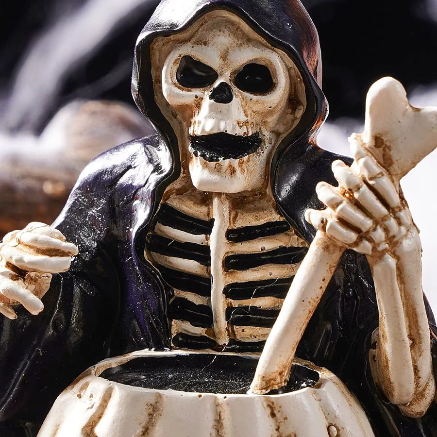 Retro Halloween Schädel Statue aus Harz als dekoratives Kunsthandwerk - Bild 5