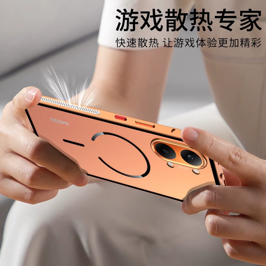 Magnetische Handyhülle für Xiaomi Mi POCO X8 Pro Max und Redmi Turbo 5 Max aus Aluminiumlegierung mit transparentem Acryl-Rückdeck, Farbe: Silber/Transparent - Bild 3