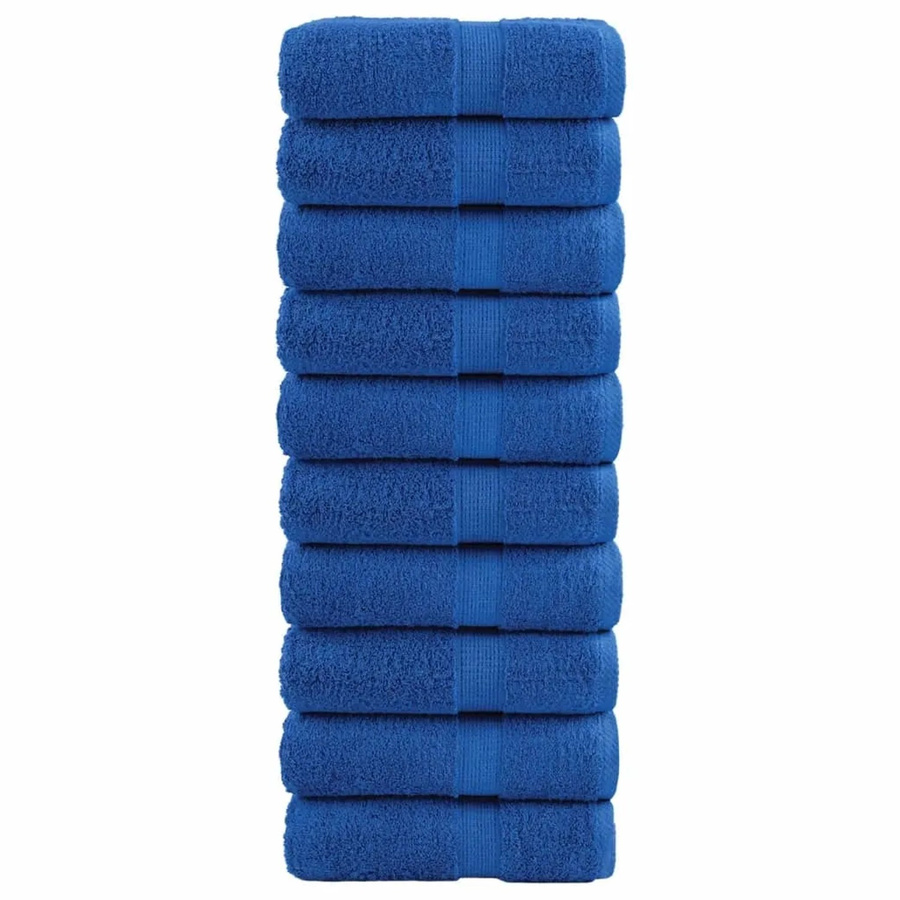 vidaXL Premium-Gästetücher 10er Set aus 100% Baumwolle in Blau, B/H: 30 x 50 cm, 600 g/m2 - Bild 2