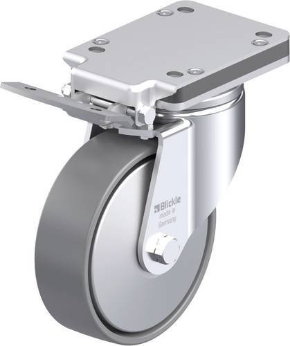 Blickle Stahlblech-Lenkrolle LH-PO 160G-IS-ELS-FA in Grau mit 160 mm Rad-Durchmesser und 450 kg Tragfähigkeit - Bild 1