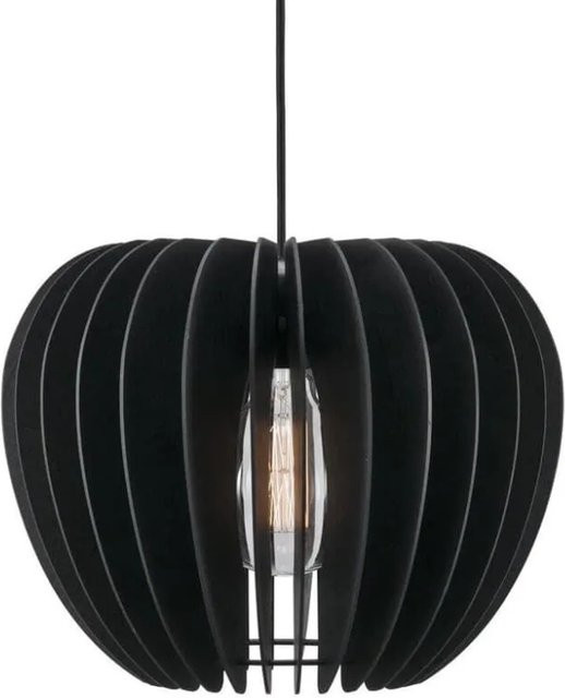 Nordlux Pendelleuchte Tribeca 38 in Schwarz und Holz mit E27 Fassung - Bild 1