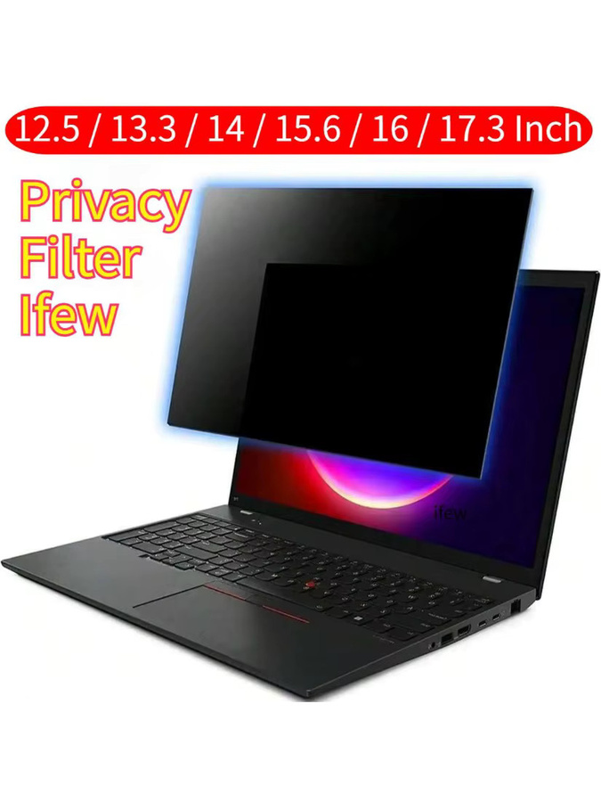 ifew Sichtschutzfolie für Laptop und Notebook in Schwarz, Anti-Spy-Filter für 12,5 bis 17,3 Zoll - Bild 6