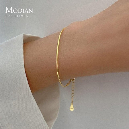 Modian Armband Schlangenkette, 925 Silber, Goldfarbe, Damen
