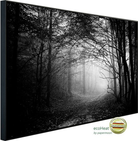 papermoon EcoHeat Infrarotheizung Waldweg in Schwarz und Weiss mit Matt-Effekt und App-Steuerung - Bild 1
