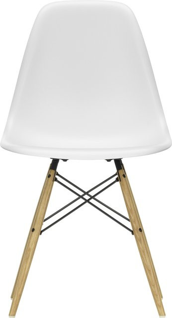 Vitra DSW Eames Plastic Side Chair in Weiß aus Kunststoff und Holz - Bild 1