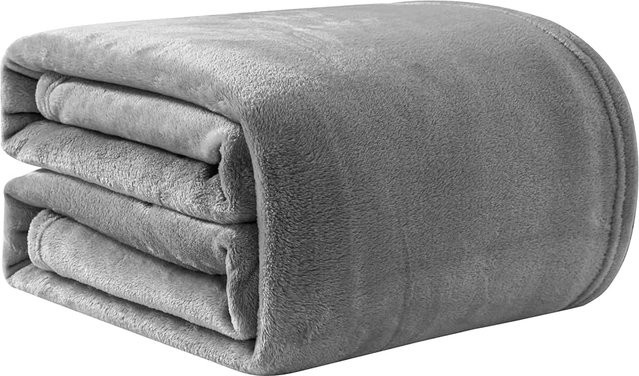 Good Nite Kuscheldecke aus Fleece für Erwachsene, weiche Tagesdecke in Grau, B/T: 150 x 130 cm - Bild 1