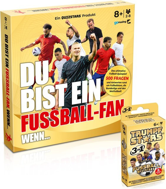 Gomazing Fußball Spiele Set, Quizspiel und Trumpfstars Kartenspiel, ab 8 Jahren - Bild 1