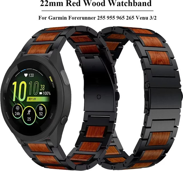Uhrenarmband Edelstahl, Schwarz, Unisex, 22 mm - Bild 1