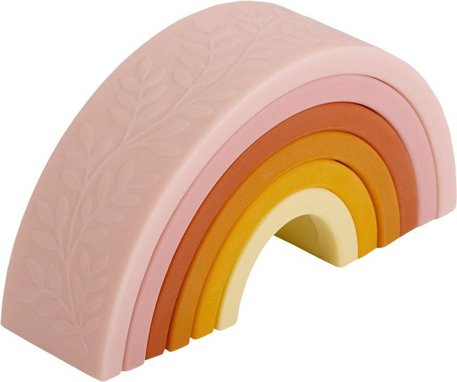 A Little Lovely Company Stapelspielzeug Regenbogen Silikon ab Geburt - Bild 1