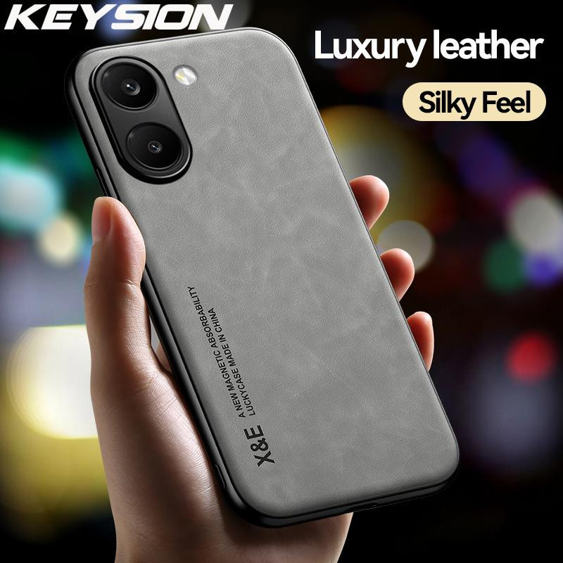 Stoßfeste Handyhülle aus PU-Leder und Silikon für Xiaomi POCO X8 Pro Max X7 X6 in Grau - Bild 2