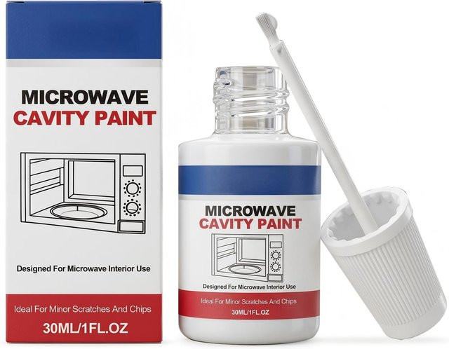 ElongPaoXiao Mikrowellen-Innenraumfarbe Weiß 30 ml zur Oberflächenrestaurierung für Kratzer und Abplatzer mit Pinselapplikator - Bild 1