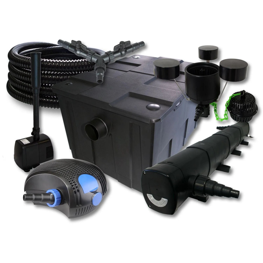 Sunsun Teichfilter Set Schwarz mit 60000L Kapazität, 72W UVC, 100W Pumpe, Schlauch und Skimmer für deinen Springbrunnen - Bild 2