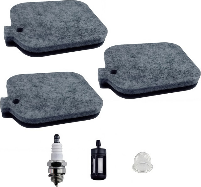 Stihl Luftfilter-Tuning-Kit für Laubbläser BG45 BG55 BG65 SH55 mit Kraftstoffleitung, Primerbirne und Zündkerze in Grau - Bild 1