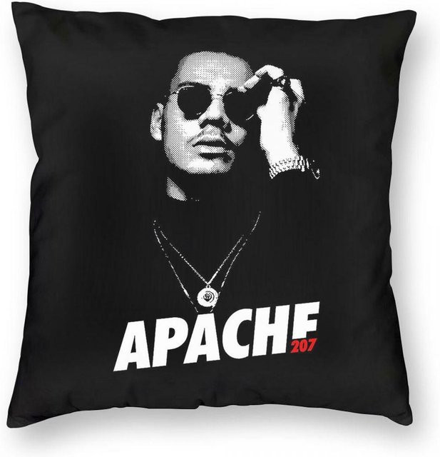 Quadratischer Kissenbezug Apache 207 Volkan Yaman mit Grafikdruck aus Polyester und Leinen, B/B: 55 x 55 cm - Bild 1