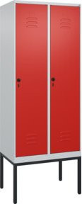 C+P Spind Classic PLUS Gestell mit 2 Abteilen, Sicherheits-Drehriegel und 4 Garderobenhaken, H x B x T: 212 x 80 x 50 cm - Bild 1