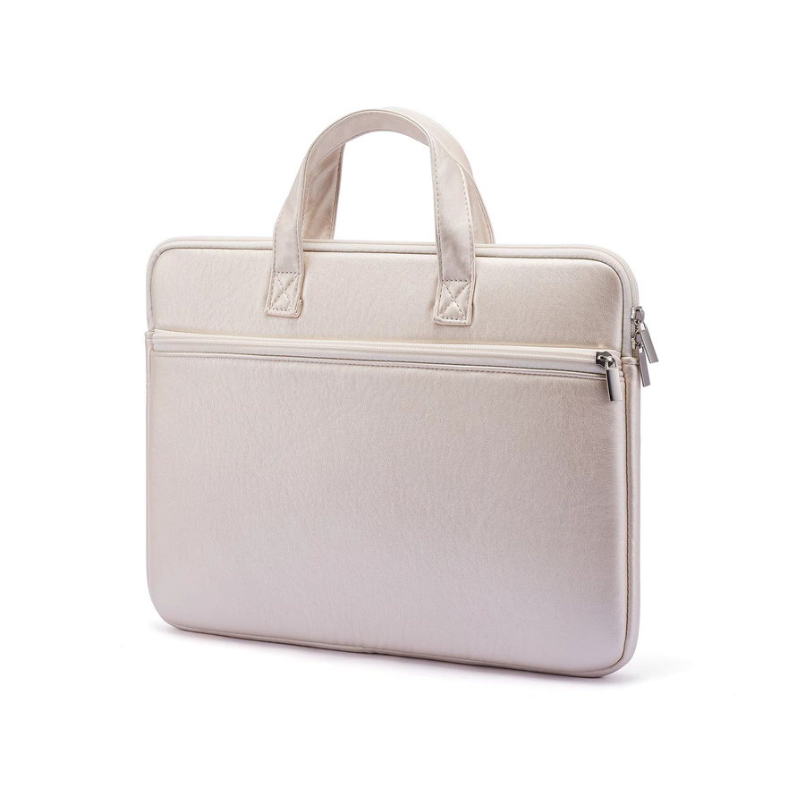 Laptoptasche aus PU-Kunstleder in Champagne für Notebooks von 11 bis 17 Zoll - Bild 3