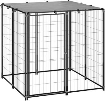 VidaXL Hundezwinger aus Metall in Schwarz, wetterfest, B/T/H: 1,1 x 1,1 x 1,1 m - Bild 1