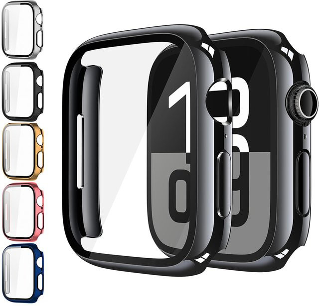 RMUTANE Displayschutzfolie und Case für Apple Watch, Schwarz, Transparent - Bild 1