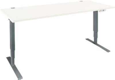 Schäfer Shop Genius Schreibtisch AERO FLEX elektrisch höhenverstellbar mit T-Fuß und Memorypanel, Breite: 160 cm, weiß/anthrazit - Bild 1