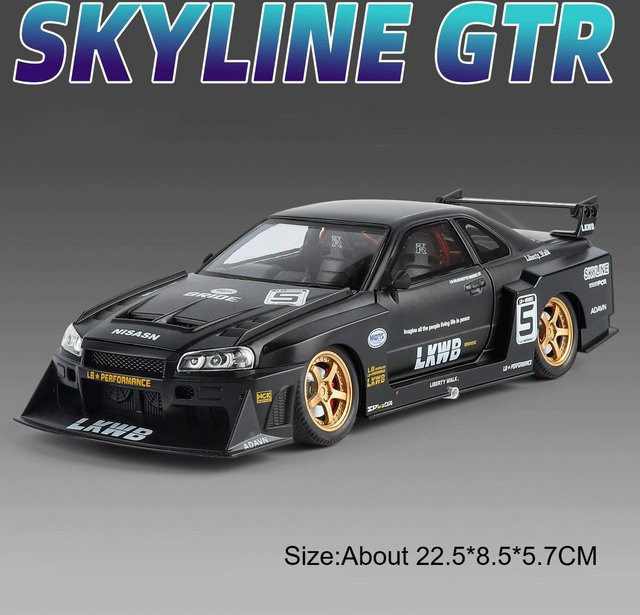 Linyi toy car Gtr-R34 Modellauto, 1:24, Metall Druckguss, ab 14 Jahren - Bild 1