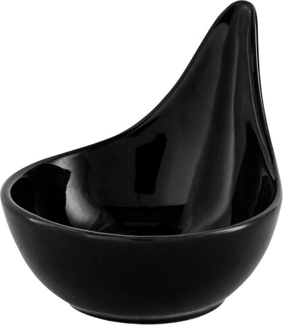 VEGA Mini-Schälchen Tropfen Dip-Bowl aus Porzellan, Schwarz, 12er Pack, Volumen: 60 ml, B/T/H: 8,8 x 6,8 x 6,3 cm - Bild 1