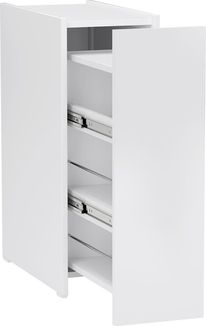HOMCOM Badezimmerschrank schmal in Weiß mit Schublade und 3 Fächern, Beistellschrank mit Rollen für kleine Räume, B/T/H: 47 x 25 x 66,5 cm - Bild 1
