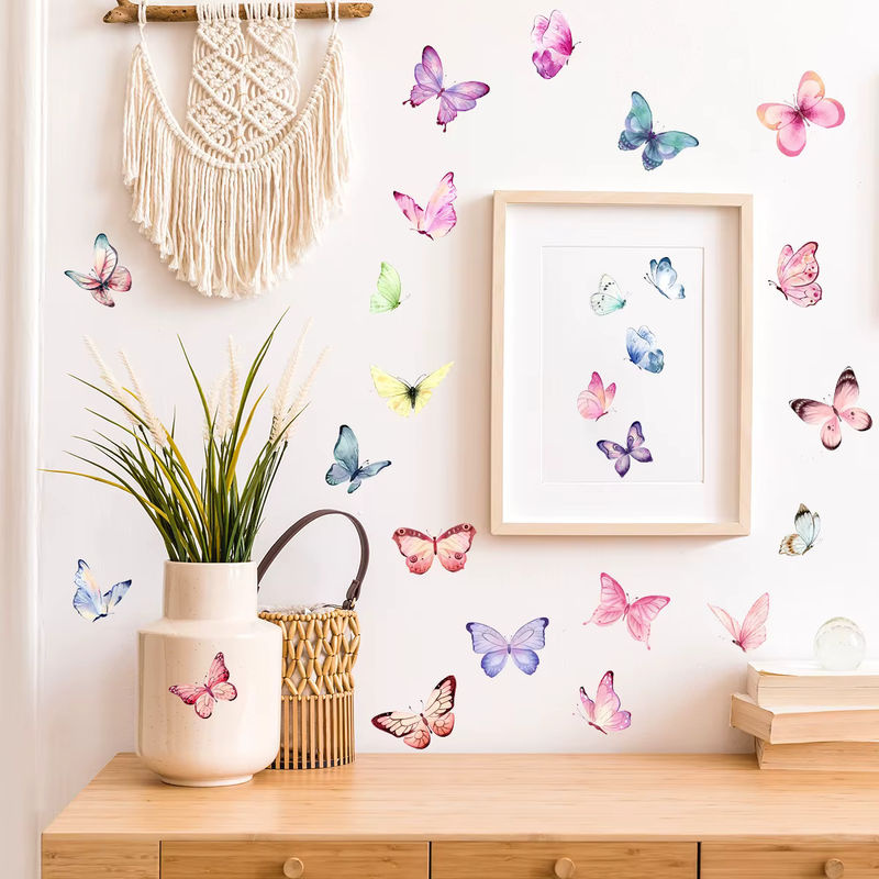 2er-Set BRUP Aquarell Schmetterling Wandaufkleber in Mehrfarbig für Kinderzimmer und Wohnzimmer - Bild 3