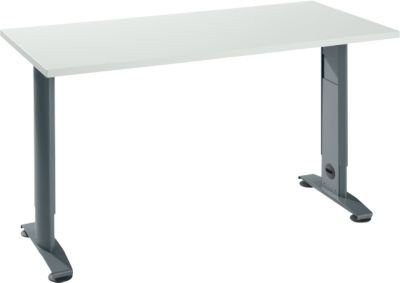 Schäfer Shop Select Home Office Tisch Login mit C-Fuß in lichtgrau/basaltgrau, B: 130 cm, T: 65 cm - Bild 1