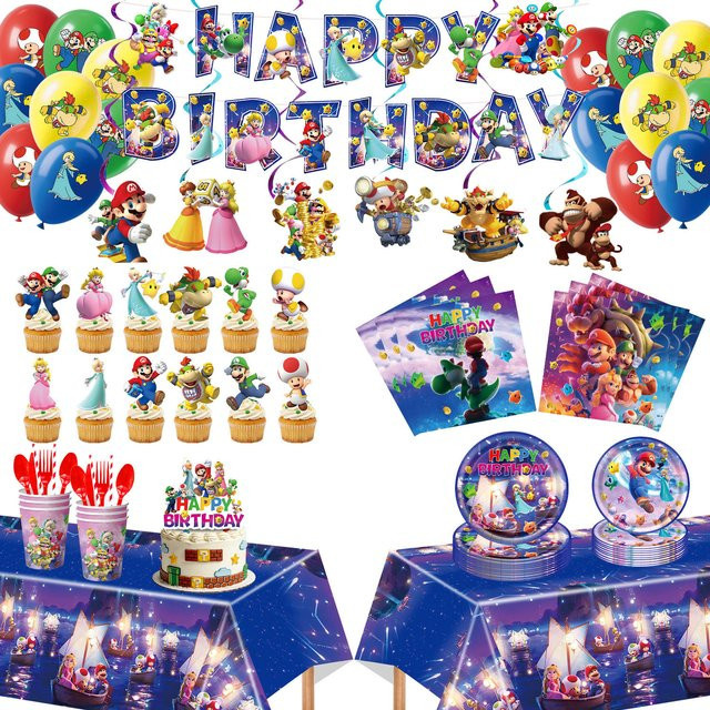 Bandai Mario Galaxis-Mario Themen-Dekorationskit, Geburtstagsparty-Set - Bild 1