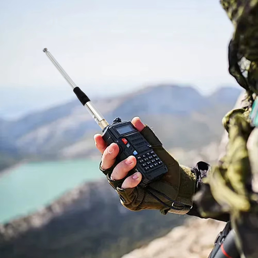 VODOOL 27MHz CB-Funk Teleskopantenne mit hohem Gewinn 2,15dB, silber, 23-130 cm, Amateurantenne für Walkie-Talkie und Handheld-Funkgeräte - Bild 3