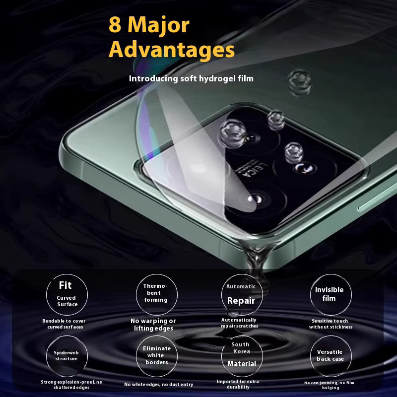 3er-Set Hydrogel Displayfolie mit Rückseite für Xiaomi 17 Pro Max und Xiaomi 17 Pro, weiche Vollabdeckung, transparent - Bild 5