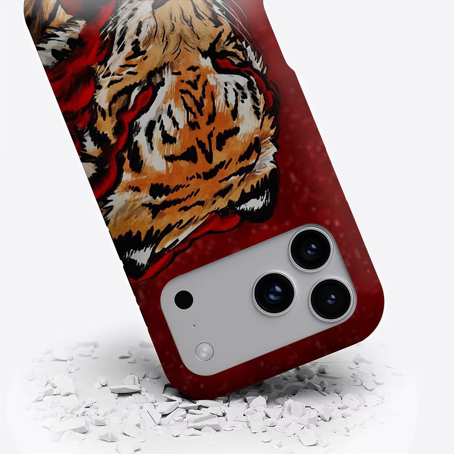 Aurbe Matte 2-in-1 MagSafe Hülle Red Tiger Fury für iPhone 17 16 15 14 Plus Pro Max Stoßfeste Hartschale in Rot - Bild 3