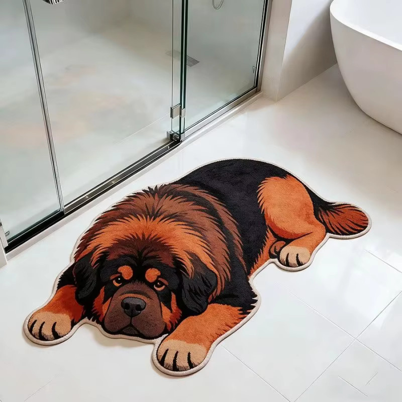 VIKAMA Hundeteppich in Braun, Wasserabweisende und Rutschfeste Badezimmermatte, Weicher Flauschiger Teppich für Schlafzimmer und Heimdekoration, B/T: 60 x 40 cm - Bild 1
