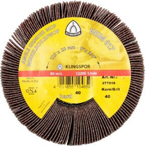 Klingspor WSM 617 Schleifmopräder LS 309 X Universal, Farbe: Braun, Durchmesser: 125 mm, Breite: 20 mm, Korn 60, Gewinde M 14 - Bild 1