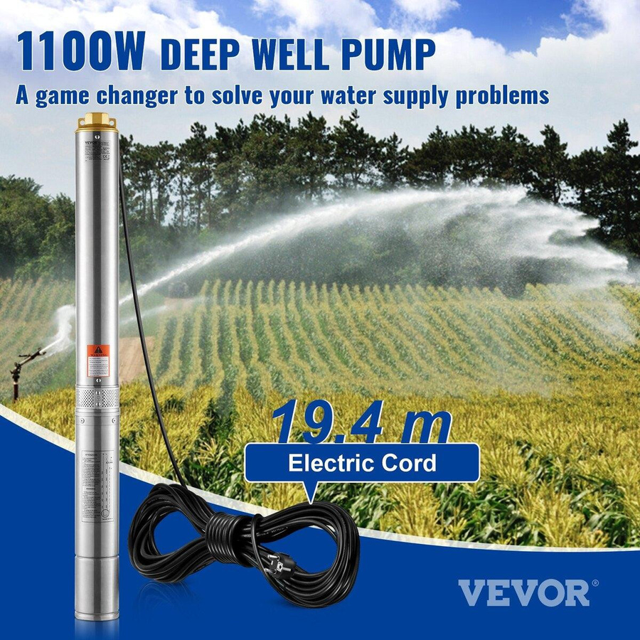 Buying Solutions MB Tiefbrunnen-Tauchpumpe aus Edelstahl in Silber mit 1100W und 7,1 m³/h Förderleistung - Bild 6