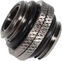 Alphacool ES Doppelnippel Steckbar G1/4 AG auf G1/4 AG drehbar Verbinder Schwarz Silber - Bild 1