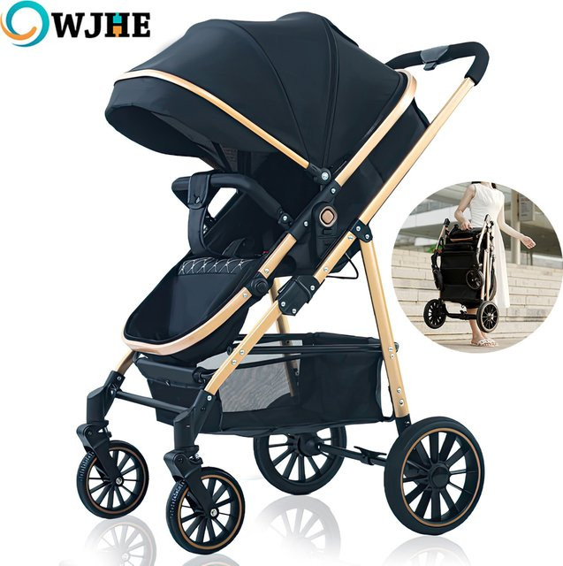 OWJHE Reisekinderwagen für Babys, leichter Klappkinderwagen in Schwarz - Bild 1