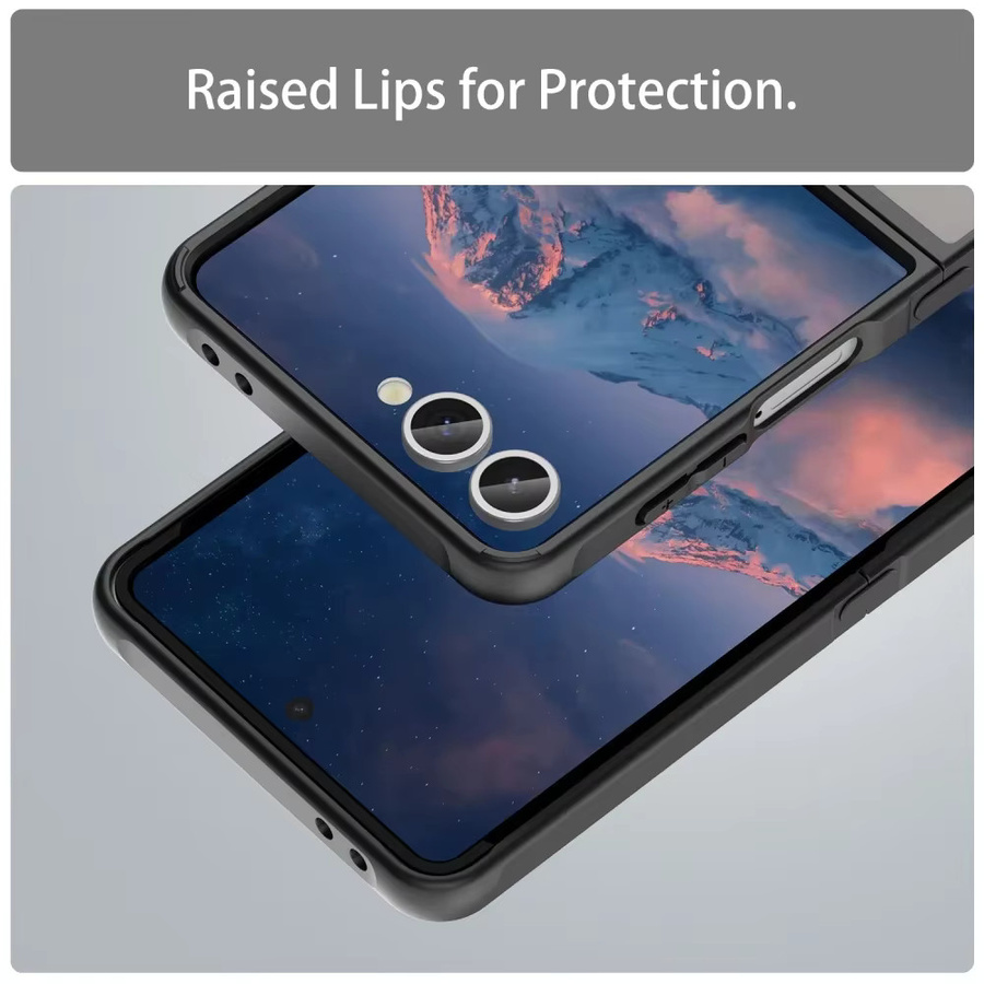 Business Hybrid Slim Matte Magnetische Hülle für Samsung Galaxy Z Flip7 FE in Transparent Blau mit TPU und PC Armor Schutz und Wireless Charging Kompatibilität - Bild 4