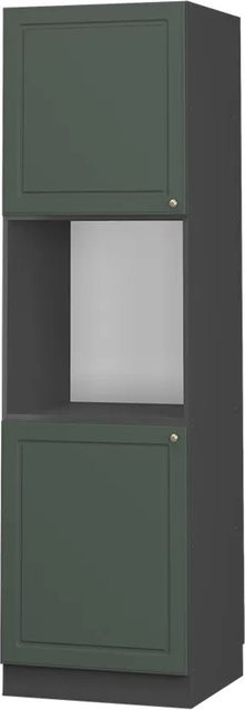 Vicco Herdumbauschrank Fame-Line in Landhaus-Optik, Farbe Grün-Gold und Anthrazit, Breite: 60 cm, Höhe: 206 cm, Tiefe: 56,83 cm - Bild 1