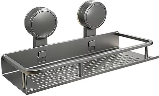 Multifunktionaler Wandhalter aus Metall mit Saugnapf und Selbstklebeoption für Küchenutensilien und Badezimmer, Beige - Bild 1