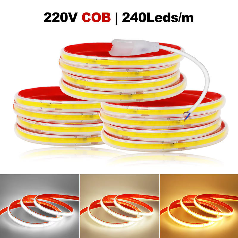 HEGEHE RGBIC COB-LED-Streifen, wasserdichter IP65 LED-Lichtstreifen in Weiß, 220 V intelligente IC-Leuchten, selbstklebend und schneidbar für Schrank und Kleiderschrank, Länge: 10 m - Bild 5